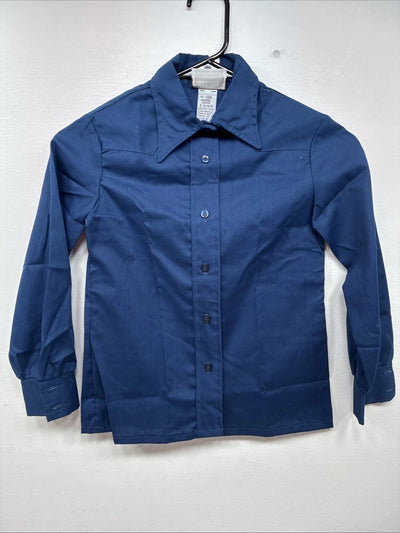 New Kids Fenton Navy Blue Long Sleeve Button Up Size 8 DD-132