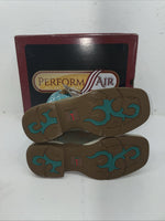 New Women’s Turquoise Laredo Cowboy Boots. 5957 8.5 8 1/2 M. 2-35