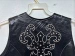 New Women’s 1848 RanchWear Black Rhinestone Sleeveless Vest Zip Up Large YY-43