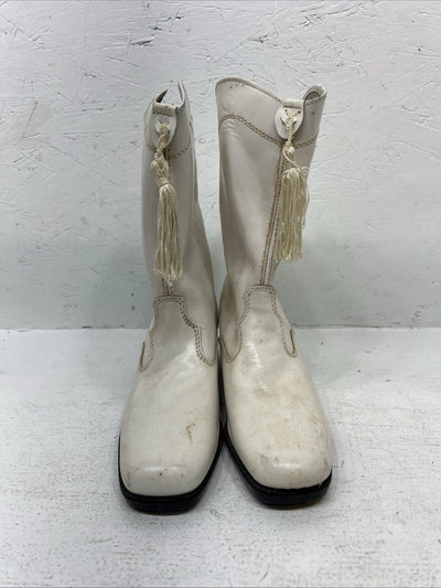 New Women’s White Texas Brand Cowboy Boots. 7611 7.5 7 1/2 M. 17-82
