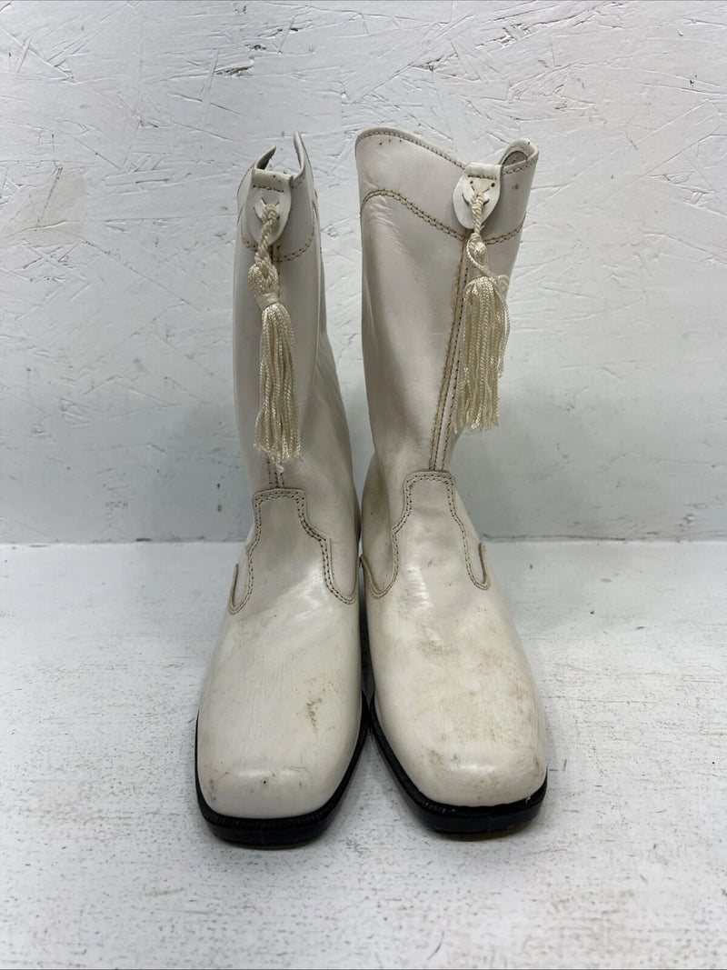 New Women’s White Texas Brand Cowboy Boots. 7611 7.5 7 1/2 M. 17-82
