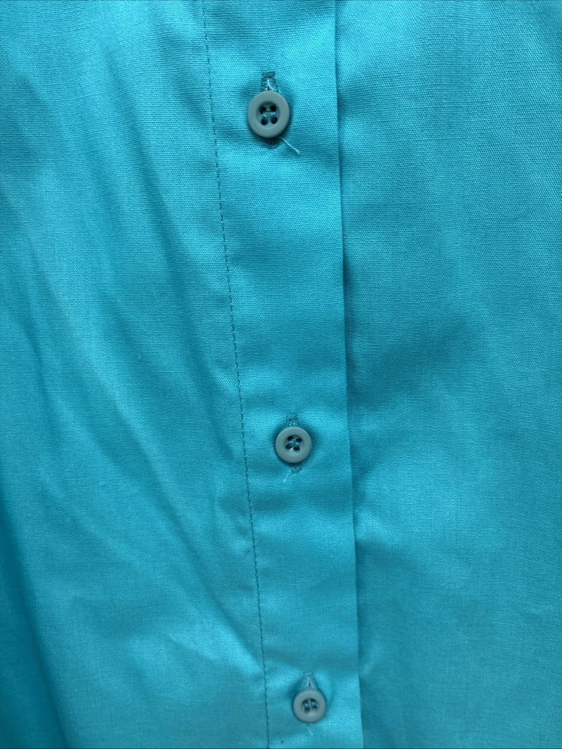 New Women’s Wrangler Blue Design Short Sleeve Button Up Size Small YY-59
