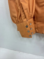 New Women’s Panhandle Slim Orange Long Sleeve Pearl Snap Size 14 KK-117