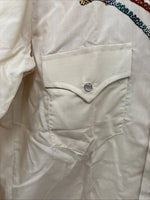 New Men’s Champion Western Tan Design Long Sleeve Pearl Snap Medium J-77