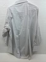 New Men’s ELY Cattleman White Stripe Long Sleeve Pearl Snap 18.5 X 35 2XL F-61