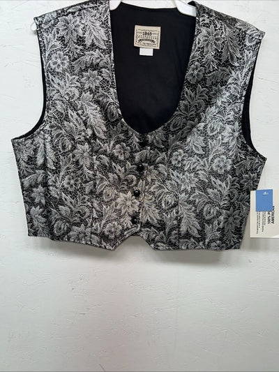 New Women’s 1849 Authentic Ranchwear Silver Western Show Vest XXL L-601