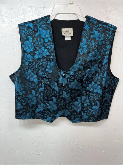 New Women’s 1849 Authentic Ranchwear Blue Western Show Vest XXL #3165 UU-24