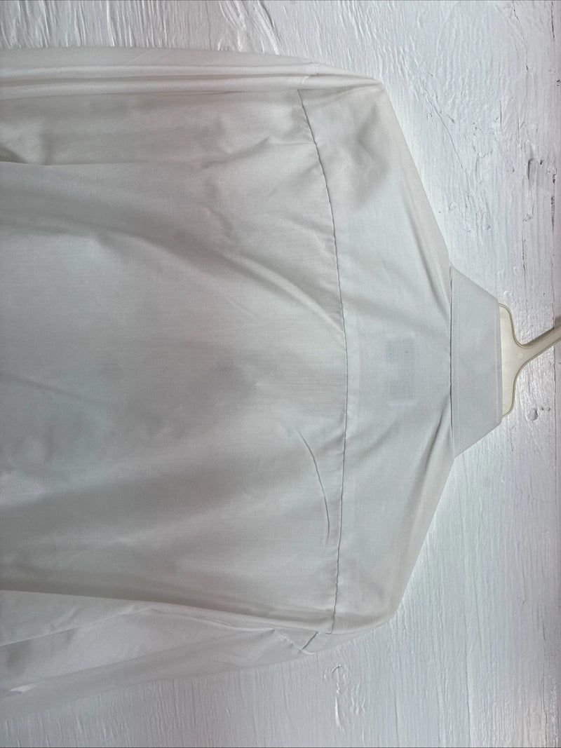 New Formal Mart White Long Sleeve Button Up English Shirt Large X-102