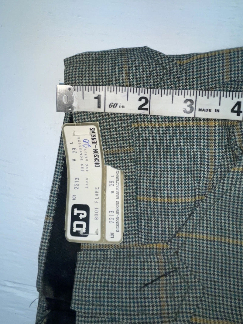 New Vintage Green Checkered Dickson Jenkins Polyester Pants #2213 ZZ-32