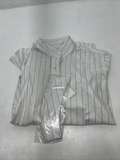 New Women’s Green Stripped On Course Long Sleeve English Riding Shirt. XL G-33