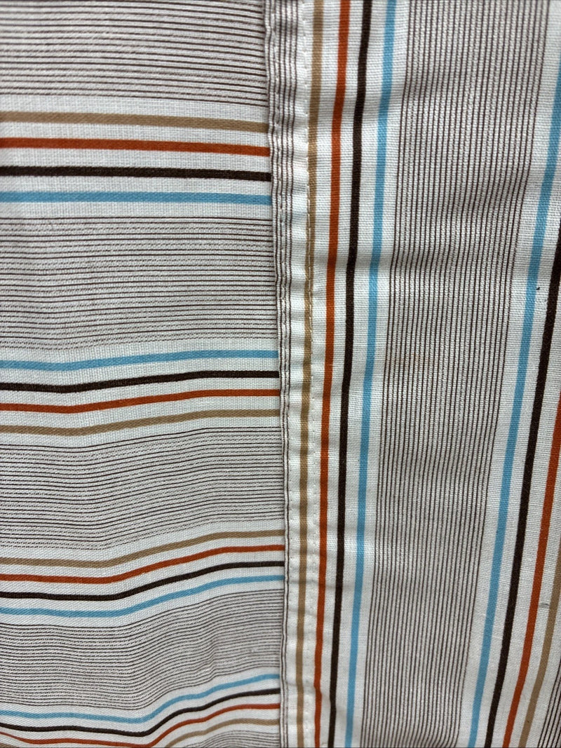 New Men’s Tem Tex Multicolor Stripe Long Sleeve Pearl Snap 16 Large Q-79