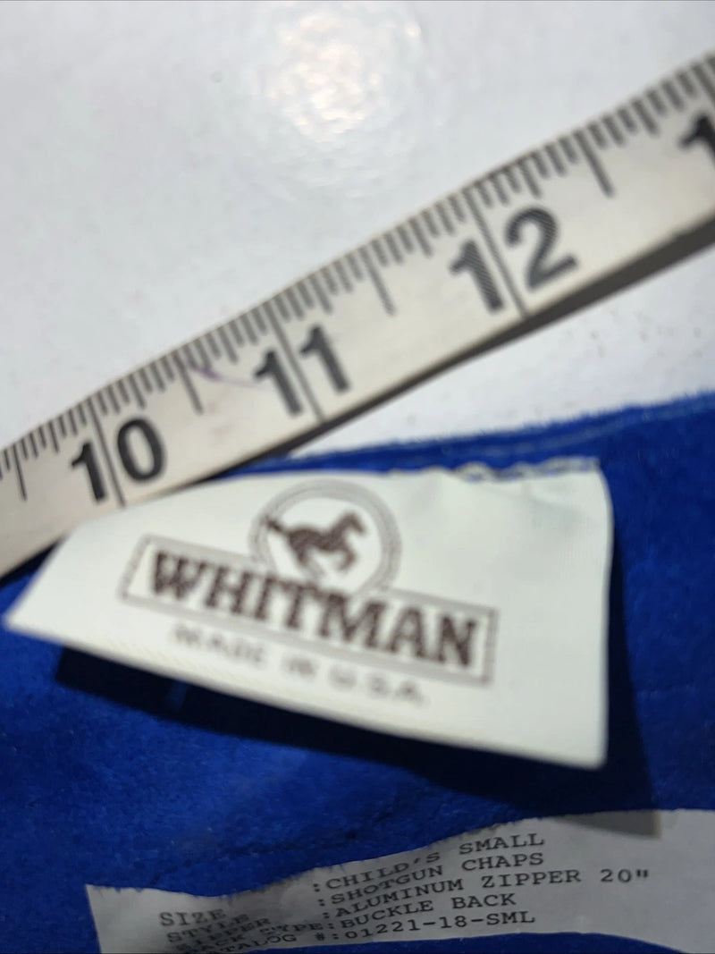 NOS Children’s  Blue Whitman Show Chaps With Fringe Adjustable Waist 35” L-29