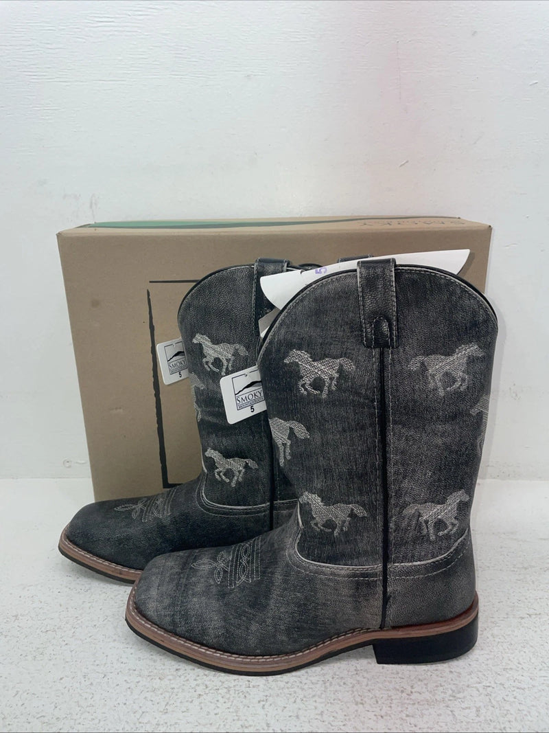 New Women’s Black Smoky Mountain Cowboy Boots. 3881 Y 5. 2-73