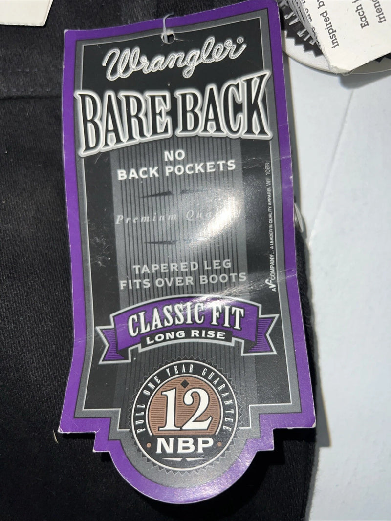New Women’s Black Bareback Classic Fit Wrangler Jeans. 19/20x34 H-16