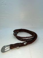 New Brown Genuine Leather Braided Rope 30” Belt #02/4703 NN-55