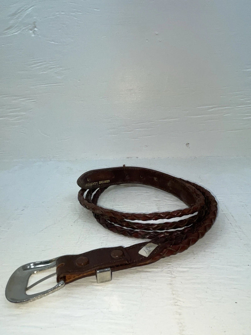 New Brown Genuine Leather Braided Rope 30” Belt #02/4703 NN-55