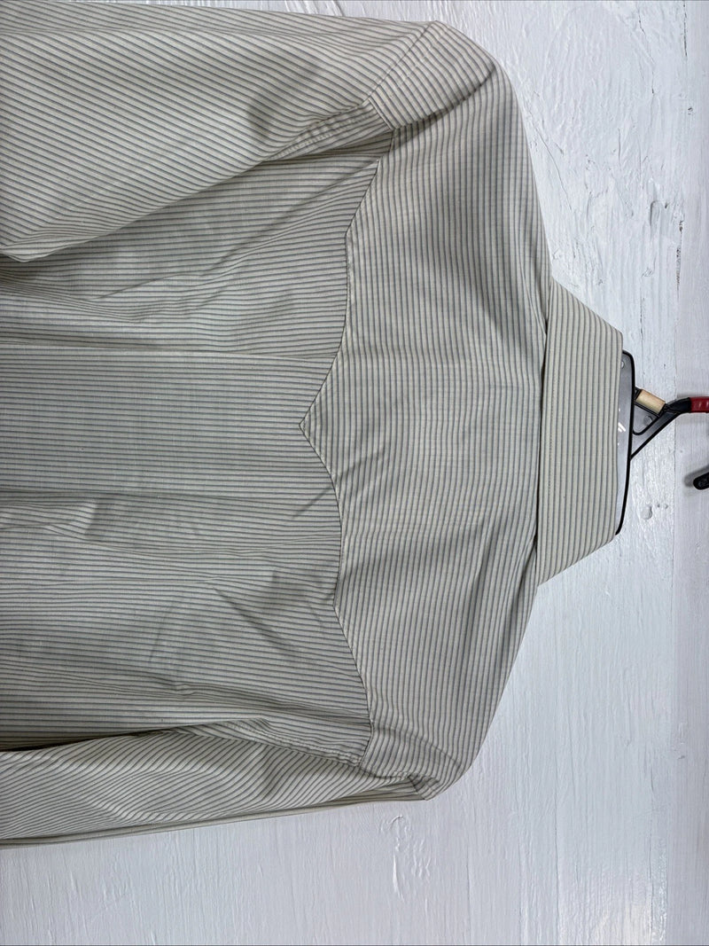 New Men’s White Horse Yellow stripe Long Sleeve Pearl Snap Medium K-47