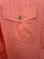 New Women’s Cumberland Pink Design Long Sleeve Pearl Snap Small KK-54