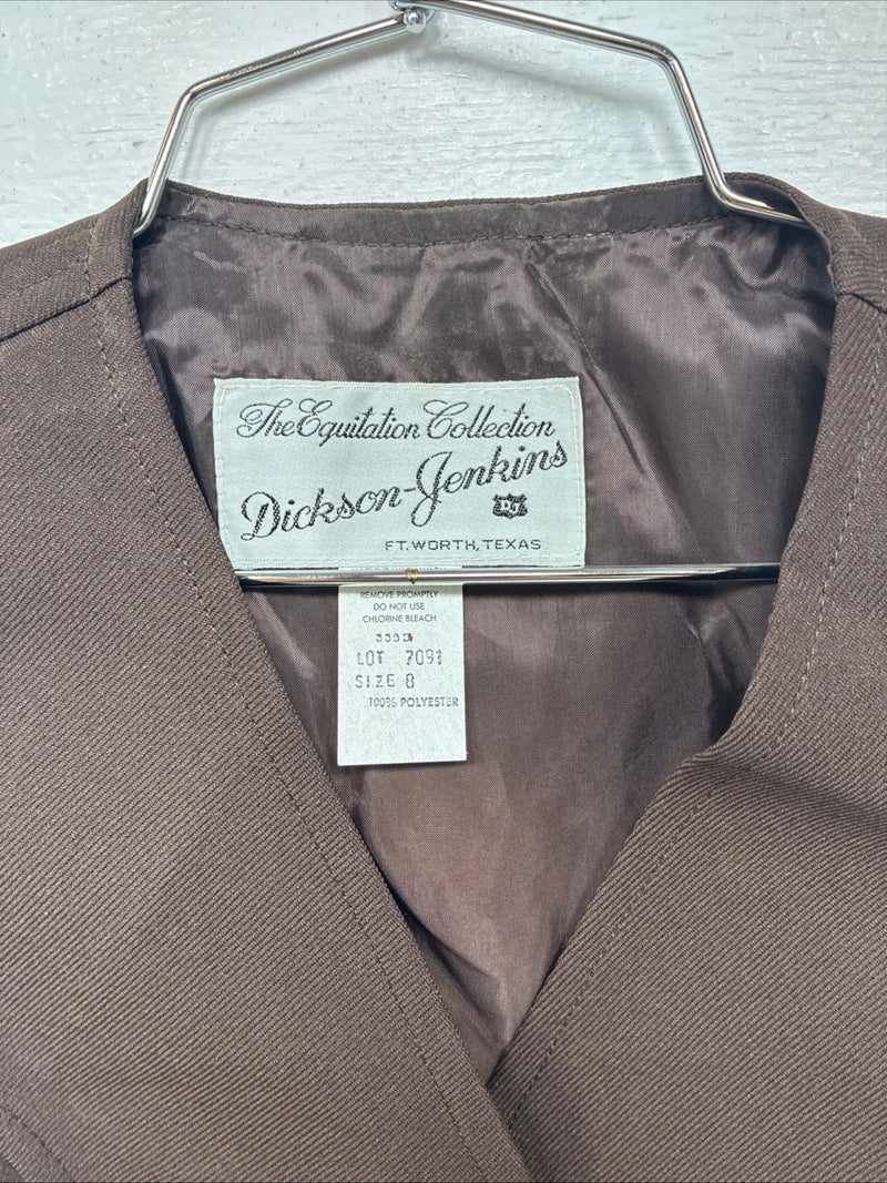 New Women’s Dickson Jenkins Brown Button Up Vest Size 8 TT-115