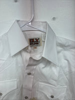 New Boys ELY Cattleman White Long Sleeve Pearl Snap Size 10 DD-80