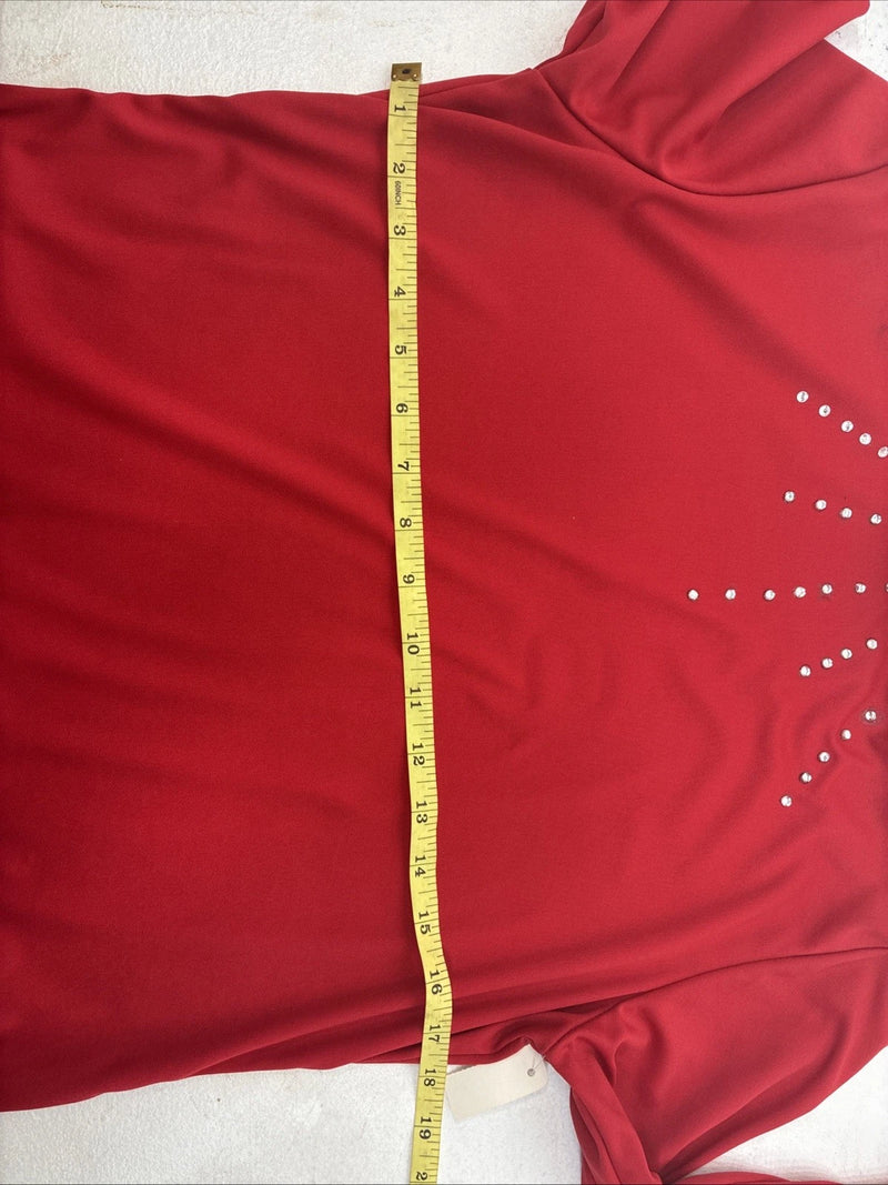 New Glassy Kowgirls Red Gem Long Sleeve Show Shirt Medium TT-103