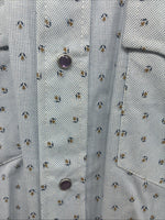 New Men’s Dickson Jenkins Blue Floral Short Sleeve Pearl Snap 14.5 Small V-62