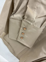 New Men’s Champion Western Brown Designed Long Sleeve Pearl Snap Medium J-78