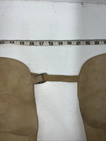 NOS Tan Children’s Show Chaps With Fringe Adjustable Waist 36” L-40