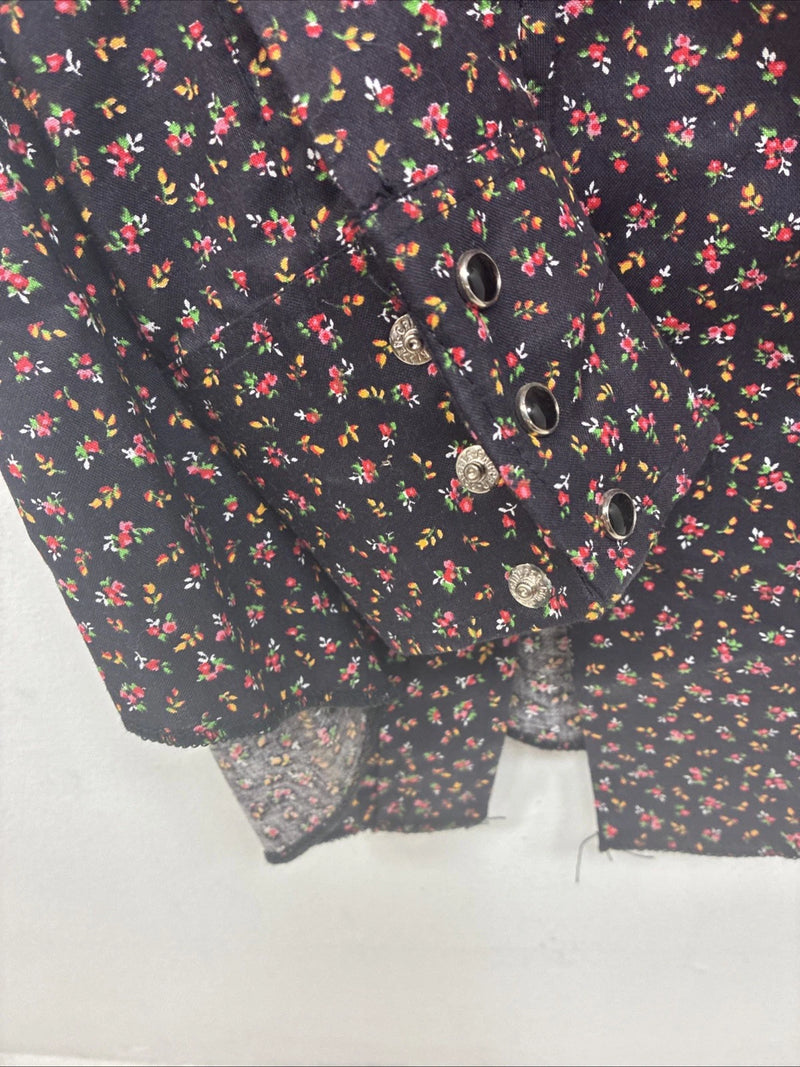 New Women’s Dickson Jenkins Floral Long Sleeve Pearl Snap Size 34 MM-104