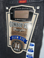 New Women’s Wrangler Cowboy Cut Slim Fit Grey Denim Jeans. 5x36 N-6