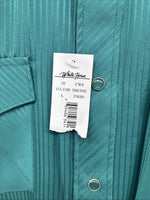 New Men’s ELY Cattleman Green Stripe Long Sleeve Pearl Snap Large X-20