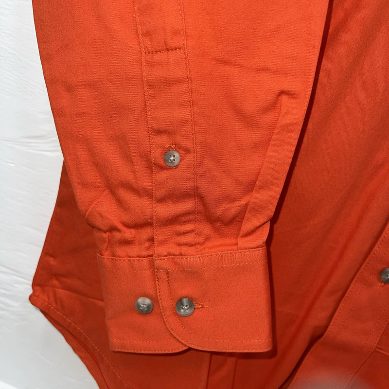 New Men’s Wrangler Orange Long Sleeve Button Up Small B-55
