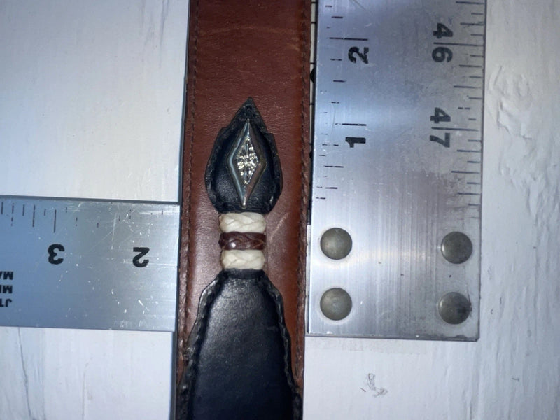 New Brown Genuine Leather Nocona Gold Pendent 44” Belt #2413644 NN-143