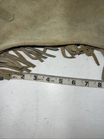 NOS Tan Show Chaps With Fringe Adjustable Waist 33” L-27