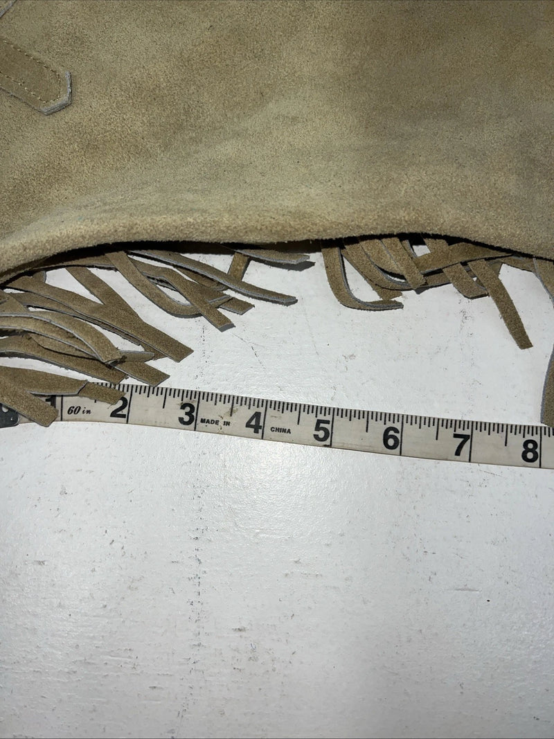 NOS Tan Show Chaps With Fringe Adjustable Waist 33” L-27