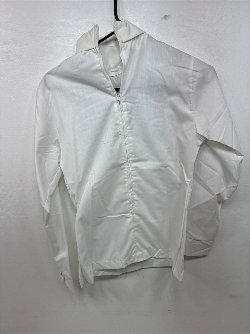 New Women’s Trail Ridge White Green Design Long Sleeve ZipUp Back Size 34 YY-107