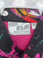 New Women’s Mine & Bills Pink Design long Sleeve Button Up Medium MM-108