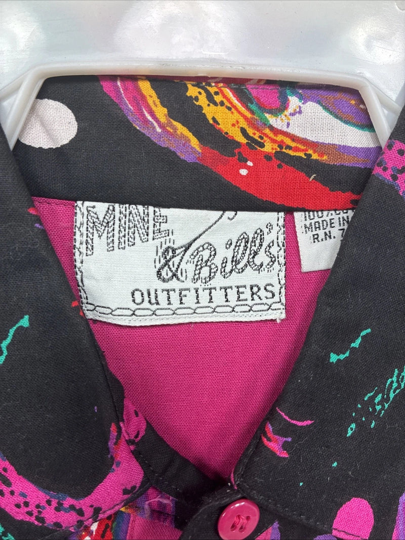 New Women’s Mine & Bills Pink Design long Sleeve Button Up Medium MM-108