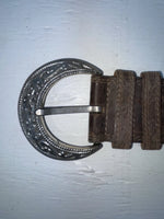 New Brown Genuine Leather Tooled 28” Belt #25000 JJ-107