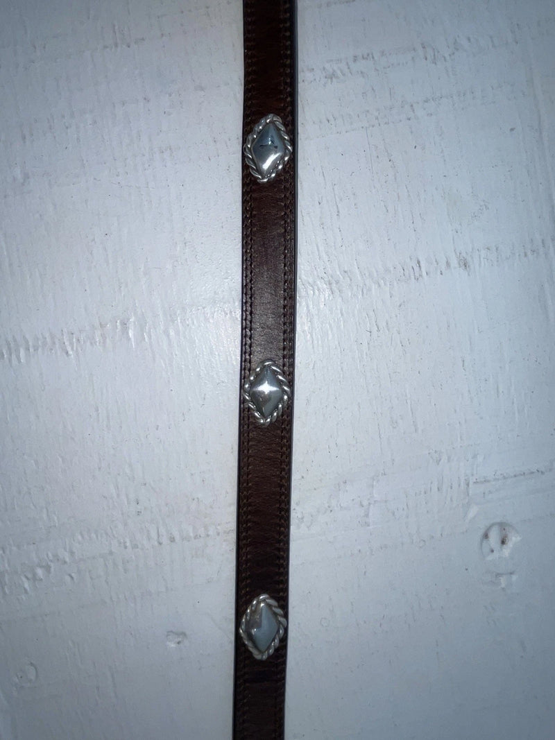 New Brown Genuine Leather Nocona Silver Pendent 30” Belt #3216215 NN-23