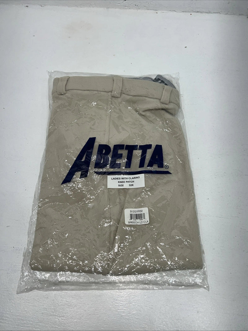 New Women’s Tan ABETTA knee Patch English Breeches. 32 R 912GYR32 C-30