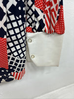 New Women’s Fenton Multicolor Design Long Sleeve Button Up 12 MM-47