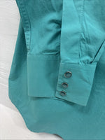 New Men’s White Horse Teal Long Sleeve Pearl Snap XL R-57