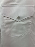 New Men’s White Horse Western White Short Sleeve Pearl Snap Large V-38