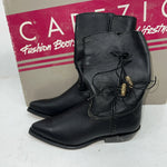 New Women’s Black Capezio Cowboy Boots With Fringe. L870 6 M. 20-85