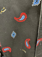 New Men’s Wrangler Black Designed Long Sleeve Button Up 16.5 Large Q-76