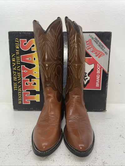 New Men’s Brown Texas Brand Cowboy Boots. M 50 10 D. 7-59
