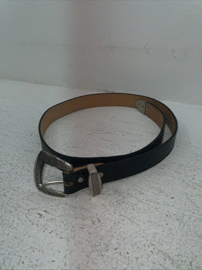 New Black Genuine Leather Dan Post Tooled Belt 34” #5820-01 Z-6