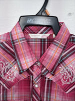 New Girls Cumberland Pink Plaid Long Sleeve Pearl Snap Medium DD-92