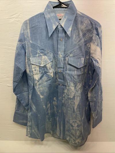 New Men’s ROPER Blue Long Sleeve Button Up 15.5 Medium B-87